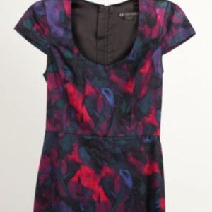 EUC Armani Exchange Women’s Multicolor Cotton Blend Scoop Neck Zip Sheath Dress
